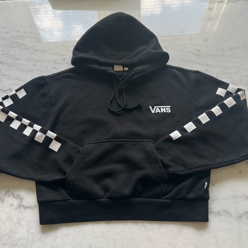 VANS Crop Hooded Pullover XS Black